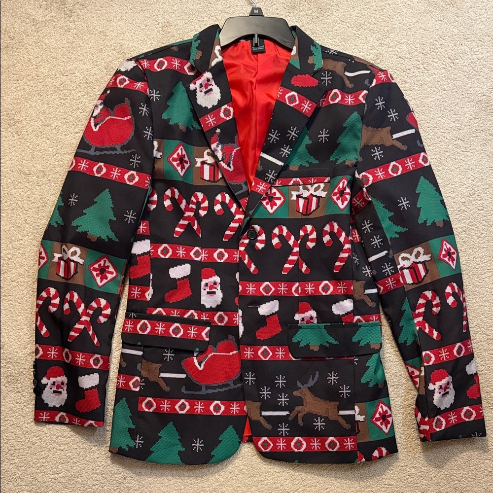 Festive Christmas Patterned Blazer